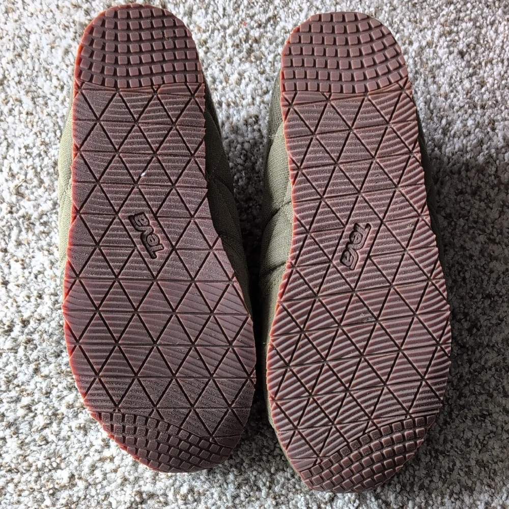 Teva Quilted Olive Green Slip-Ons - Picture 2 of 3